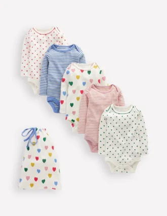 5-pack Bodies Multi Hearts
