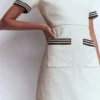 A-line Trim Short Dress Ivory A-line Trim Short Dress Ivory