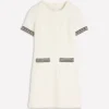 A-line Trim Short Dress Ivory A-line Trim Short Dress Ivory