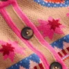 Abi Jacquard Cardigan Camel Melange, Hearts Abi Jacquard Cardigan Camel Melange, Hearts