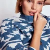Abi Jacquard Cardigan Denim Blue Aztec Abi Jacquard Cardigan Denim Blue Aztec