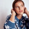 Abi Jacquard Cardigan Denim Blue Aztec Abi Jacquard Cardigan Denim Blue Aztec