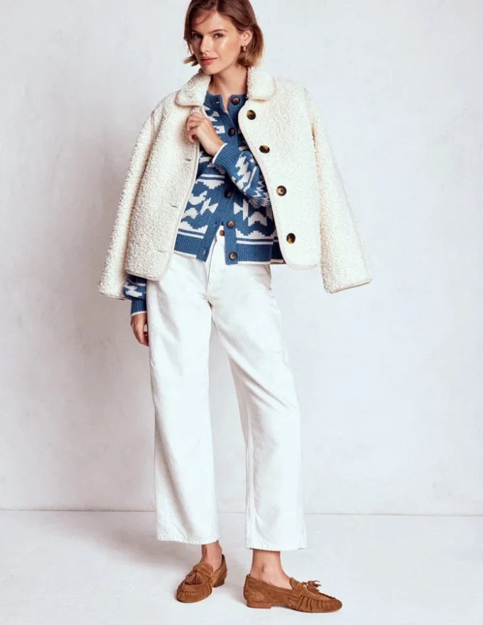 Abi Jacquard Cardigan Denim Blue Aztec Abi Jacquard Cardigan Denim Blue Aztec