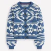 Abi Jacquard Cardigan Denim Blue Aztec Abi Jacquard Cardigan Denim Blue Aztec