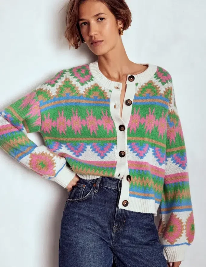 Abi Jacquard Cardigan Multi Aztec Abi Jacquard Cardigan Multi Aztec