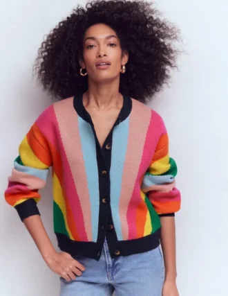 Abi Jacquard Cardigan Multi Rainbow