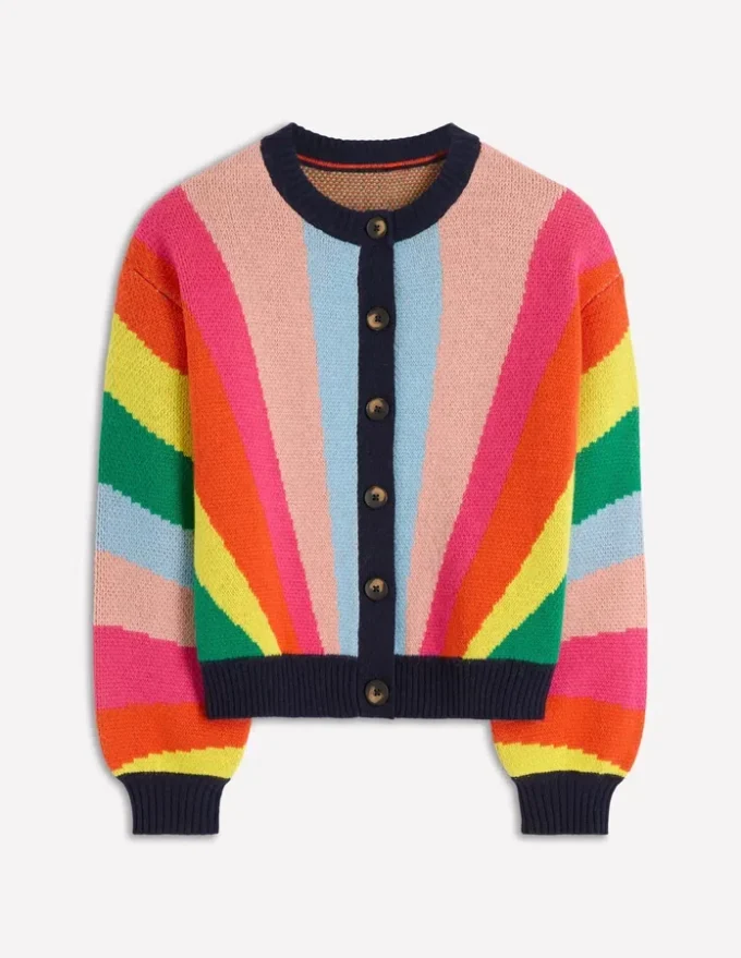 Abi Jacquard Cardigan Multi Rainbow Abi Jacquard Cardigan Multi Rainbow