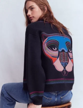 Abi Jacquard Cardigan Navy, Tiger