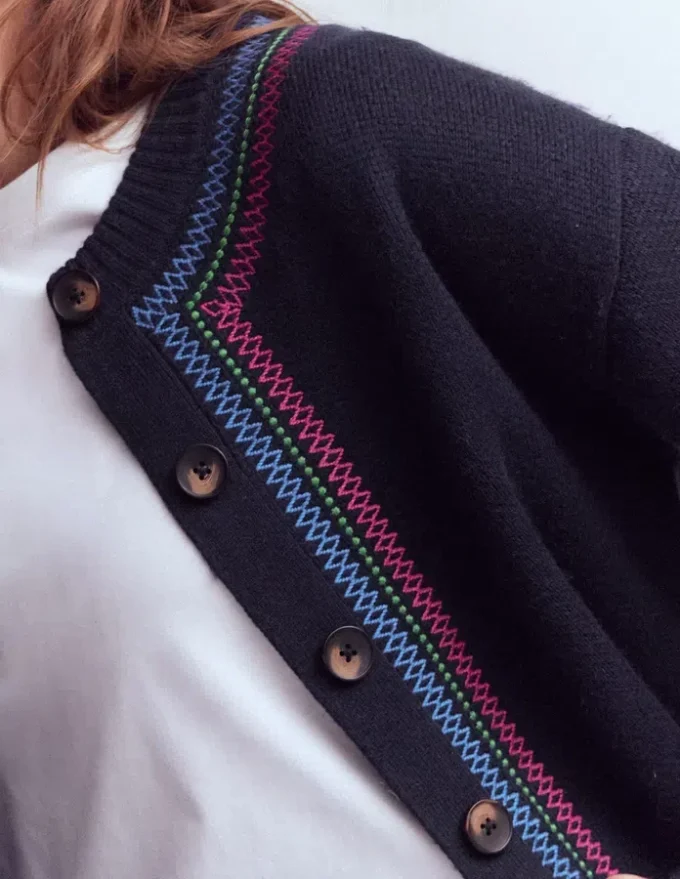 Abi Jacquard Cardigan Navy, Tiger