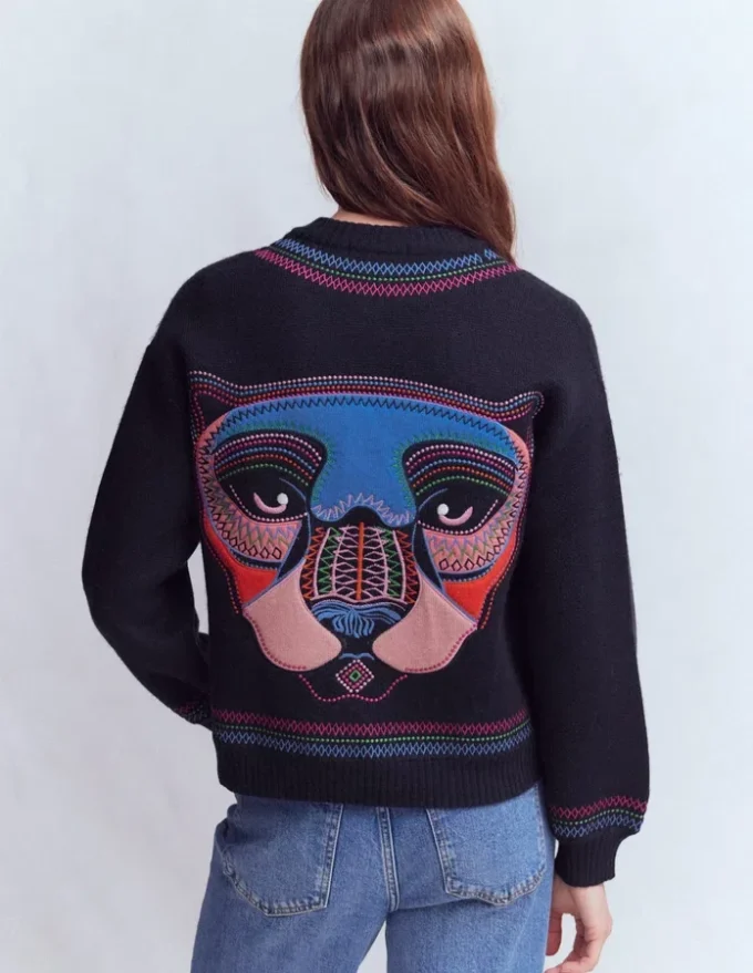 Abi Jacquard Cardigan Navy, Tiger