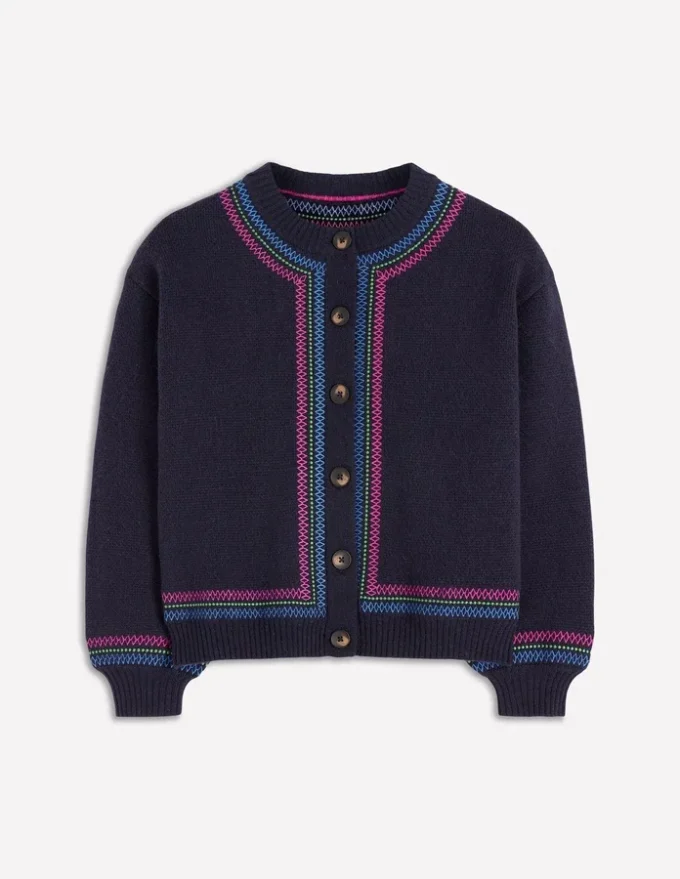 Abi Jacquard Cardigan Navy, Tiger