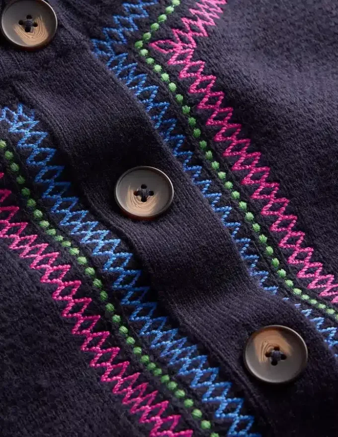 Abi Jacquard Cardigan Navy, Tiger