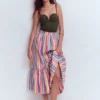 Abigail Linen Maxi Skirt Multi Stripe