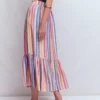 Abigail Linen Maxi Skirt Multi Stripe