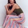 Abigail Linen Maxi Skirt Multi Stripe