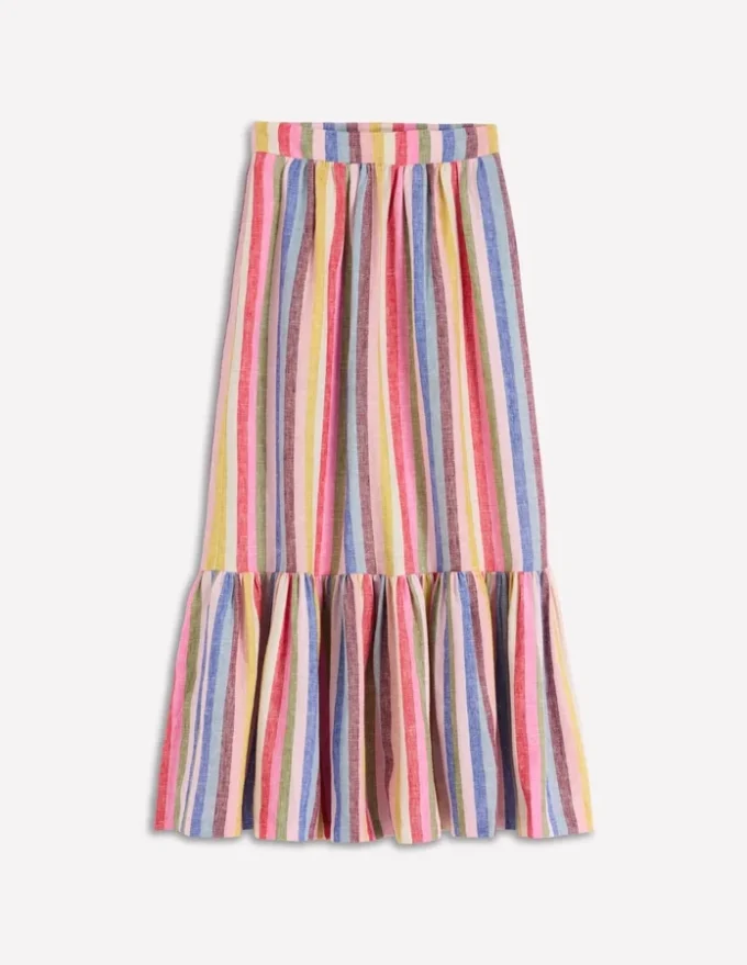 Abigail Linen Maxi Skirt Multi Stripe