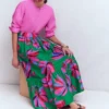 Abigail Poplin Maxi Skirt Green, Daisy Cascade Abigail Poplin Maxi Skirt Green, Daisy Cascade