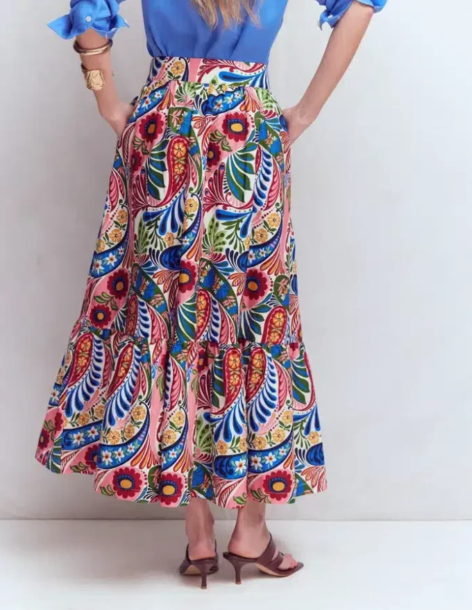 Abigail Poplin Maxi Skirt Multi, Enchanted Paisley Abigail Poplin Maxi Skirt Multi, Enchanted Paisley