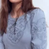 Ada Broderie Mix Top French Blue