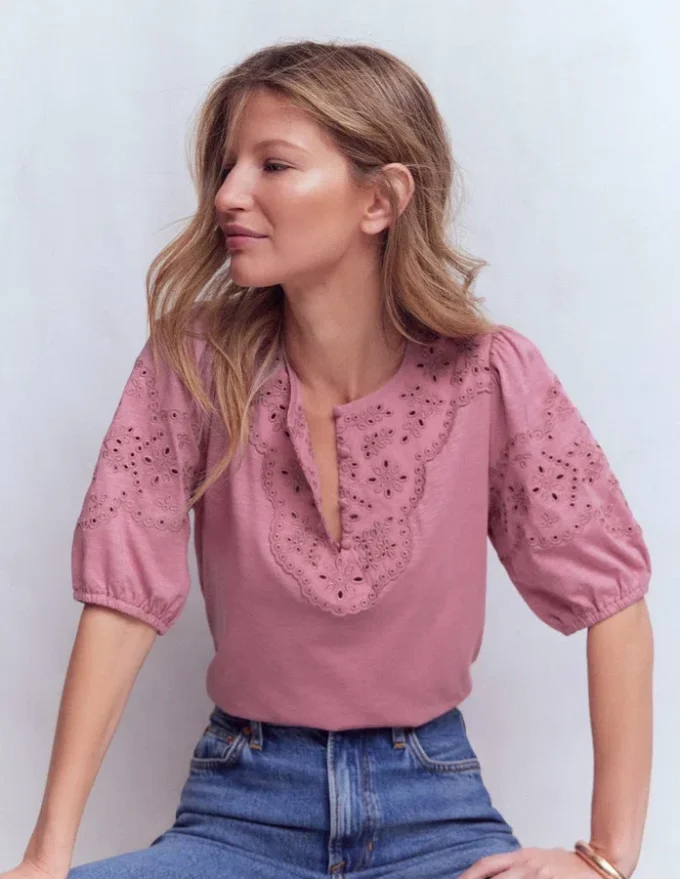Ada Broderie Mix Top Lilas Ada Broderie Mix Top Lilas