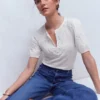 Ada Broderie Mix Top White Ada Broderie Mix Top White