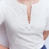 Ada Broderie Mix Top White Ada Broderie Mix Top White
