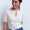 Ada Broderie Mix Top White Ada Broderie Mix Top White