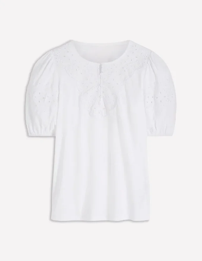 Ada Broderie Mix Top White Ada Broderie Mix Top White