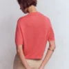 Agnes Collar Linen Cardigan Coral Agnes Collar Linen Cardigan Coral
