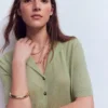 Agnes Collar Linen Cardigan Green Agnes Collar Linen Cardigan Green