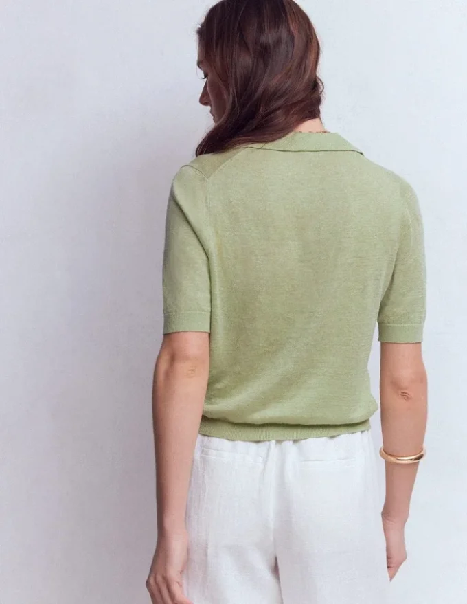 Agnes Collar Linen Cardigan Green Agnes Collar Linen Cardigan Green