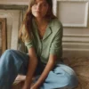 Agnes Collar Linen Cardigan Green Agnes Collar Linen Cardigan Green