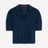 Agnes Collar Linen Cardigan Navy