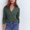 Agnes Collared Linen Jumper Green Jasper Agnes Collared Linen Jumper Green Jasper