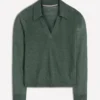 Agnes Collared Linen Jumper Green Jasper Agnes Collared Linen Jumper Green Jasper