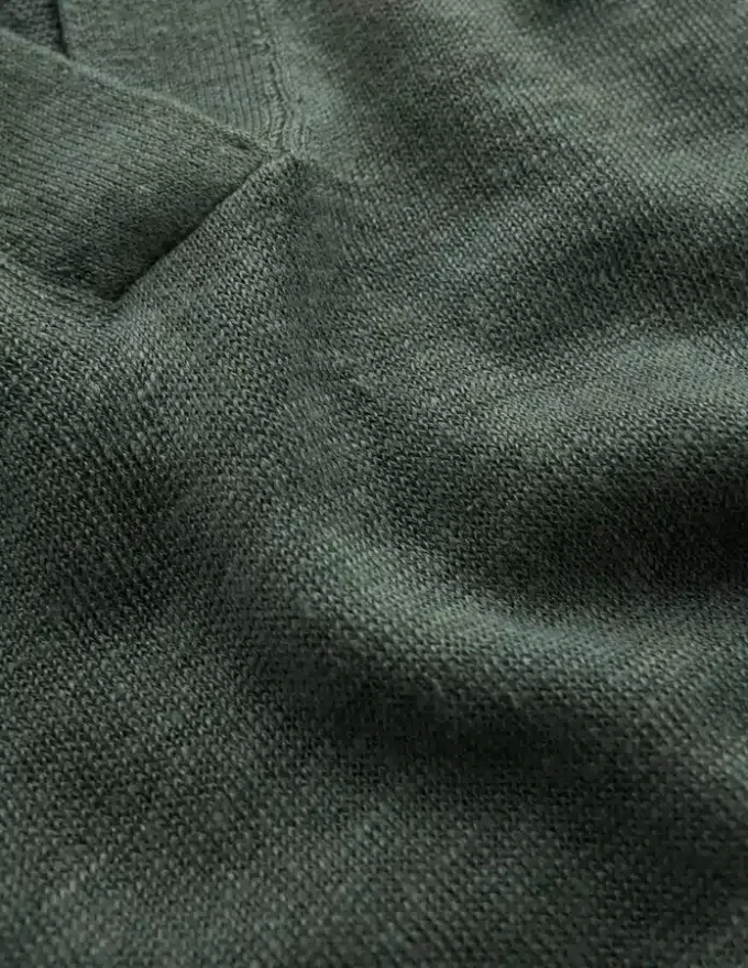 Agnes Collared Linen Jumper Green Jasper Agnes Collared Linen Jumper Green Jasper