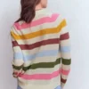 Agnes Collared Linen Jumper Ivory, Pink, Green Multistripe Agnes Collared Linen Jumper Ivory, Pink, Green Multistripe