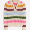 Agnes Collared Linen Jumper Ivory, Pink, Green Multistripe Agnes Collared Linen Jumper Ivory, Pink, Green Multistripe