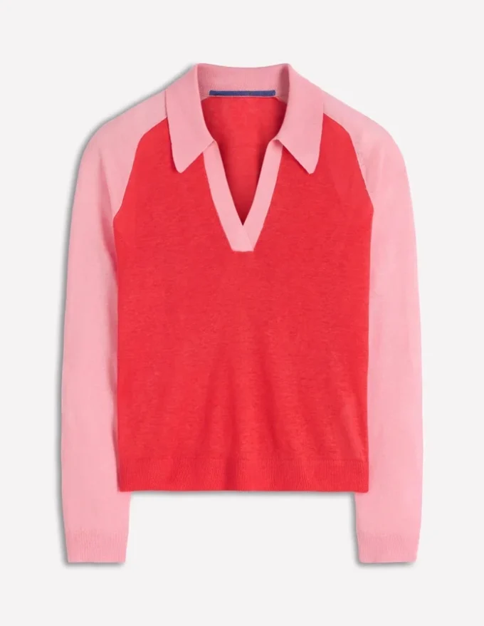 Agnes Collared Linen Jumper Sunkissed Coral / Formica Pink Agnes Collared Linen Jumper Sunkissed Coral / Formica Pink