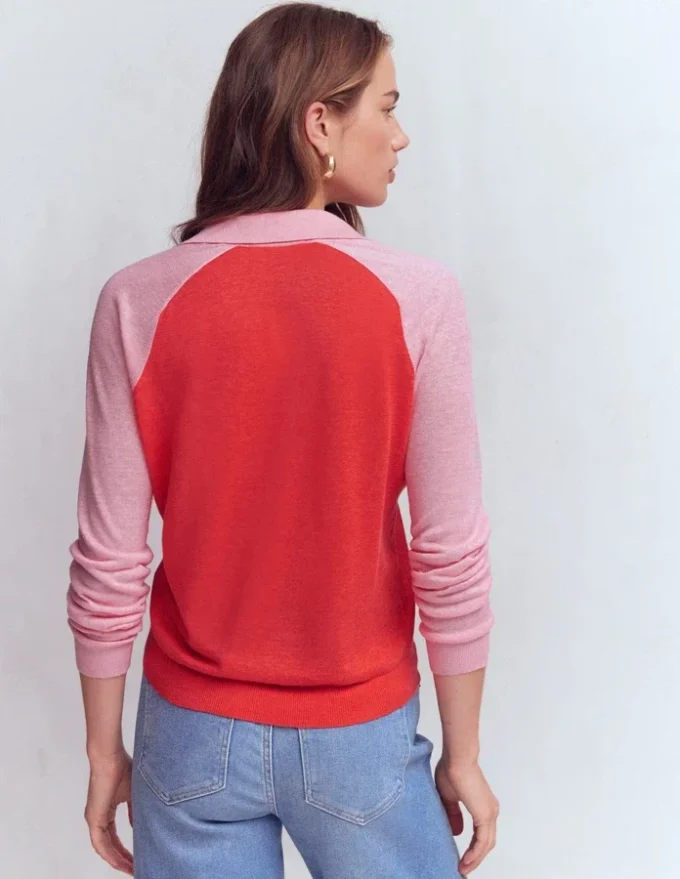 Agnes Collared Linen Jumper Sunkissed Coral / Formica Pink Agnes Collared Linen Jumper Sunkissed Coral / Formica Pink