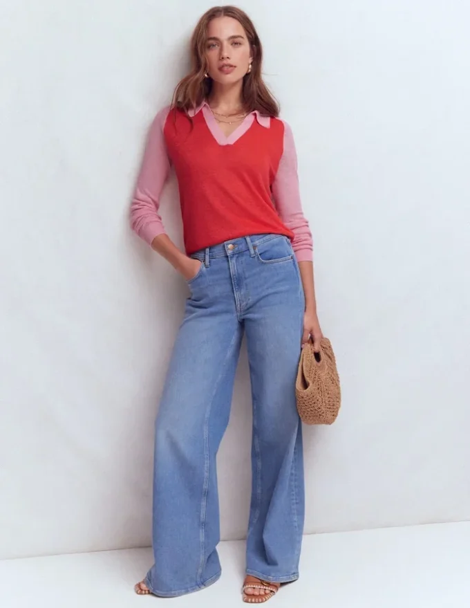 Agnes Collared Linen Jumper Sunkissed Coral / Formica Pink Agnes Collared Linen Jumper Sunkissed Coral / Formica Pink