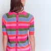 Agnes Linen Button T-Shirt Multi Stripe Agnes Linen Button T-Shirt Multi Stripe