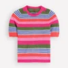 Agnes Linen Button T-Shirt Multi Stripe Agnes Linen Button T-Shirt Multi Stripe