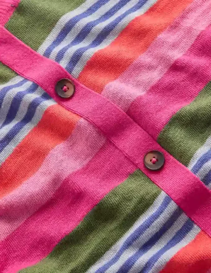 Agnes Linen Button T-Shirt Multi Stripe Agnes Linen Button T-Shirt Multi Stripe
