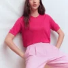 Agnes Linen Button T-Shirt Pink Peony Agnes Linen Button T-Shirt Pink Peony