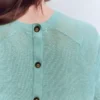 Agnes Linen Button T-Shirt Seamist Blue Agnes Linen Button T-Shirt Seamist Blue
