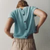 Agnes Linen Button T-Shirt Seamist Blue Agnes Linen Button T-Shirt Seamist Blue