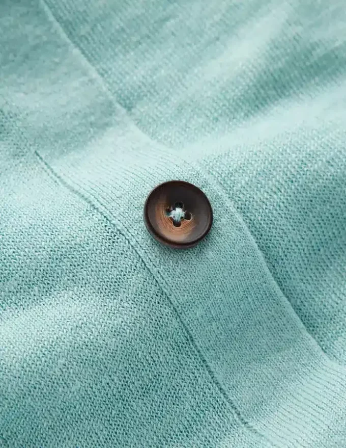 Agnes Linen Button T-Shirt Seamist Blue Agnes Linen Button T-Shirt Seamist Blue