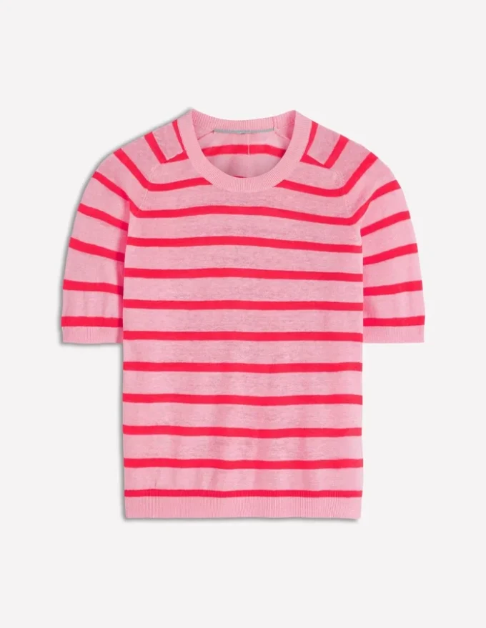 Agnes Linen Button T-Shirt Sunkissed Coral / Formica Pink Agnes Linen Button T-Shirt Sunkissed Coral / Formica Pink