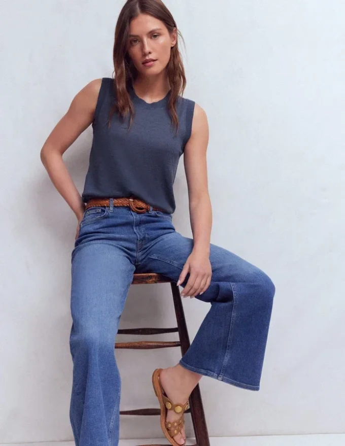 Agnes Linen Tank Blue Agnes Linen Tank Blue